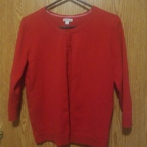 Red cardigan